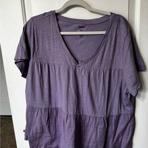 Sonoma Purple Tiered V-Neck Women's Tunic